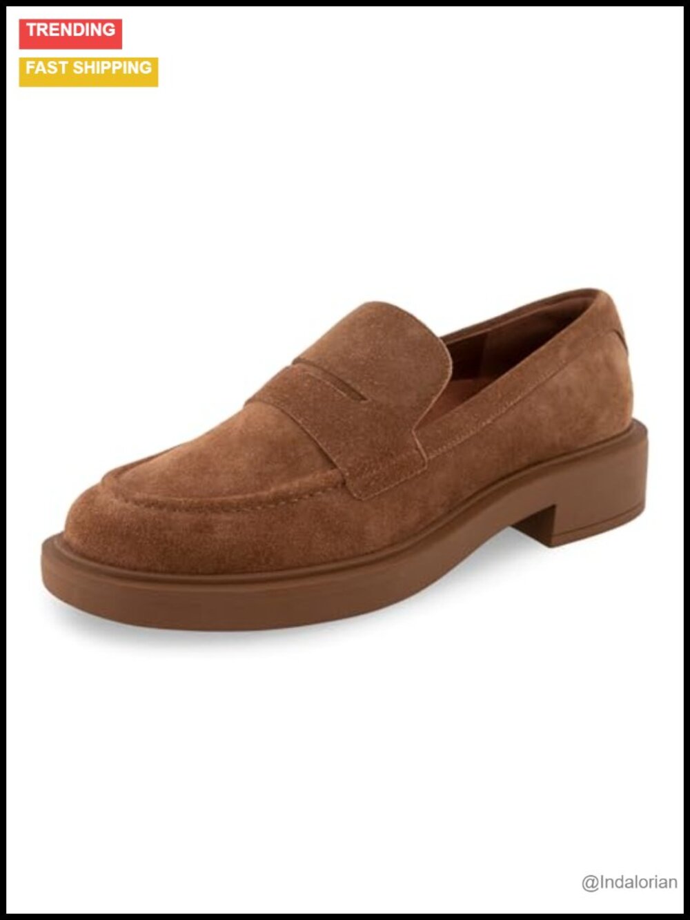Suede Block Heel Loafers Cushioned Slip-On Comfort Business Casual